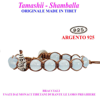 Tamashii Tamashi Shamballa Tibetan Bracelet 925 Silver and Blue Jade