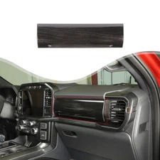 Co-pilot Storage Dashboard Panel Cover Trim For Ford F150 2021+ Black Wood Grain