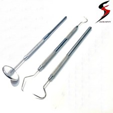 3pcs Dental Kit Tooth Scraper Mirror Scale Calculus Plaque Set Tartar Remover SS