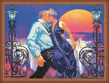 DIY Bead Embroidery Needlepoint Kit "Tango " Stitching Handmade Beadwork