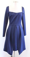NWT Black Halo Eve Navy Blue Asymmetric Fit and Flare Cocktail Party Dress Sz 4