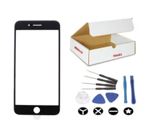 Black Front Outer Glass Lens Screen replacement Tools Fit iphone 8 4.7" inches