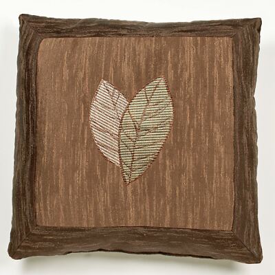 Urban Leaves Embroidered Pillow Multi Warm 18