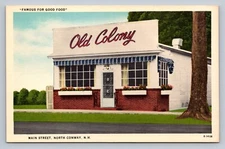 Postcard New Hampshire North Conway Old Colony Restaurant Linen Unposted F150