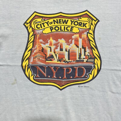 Vintage 80s NYPD New York Police Twin Towers Statue Liberty Art