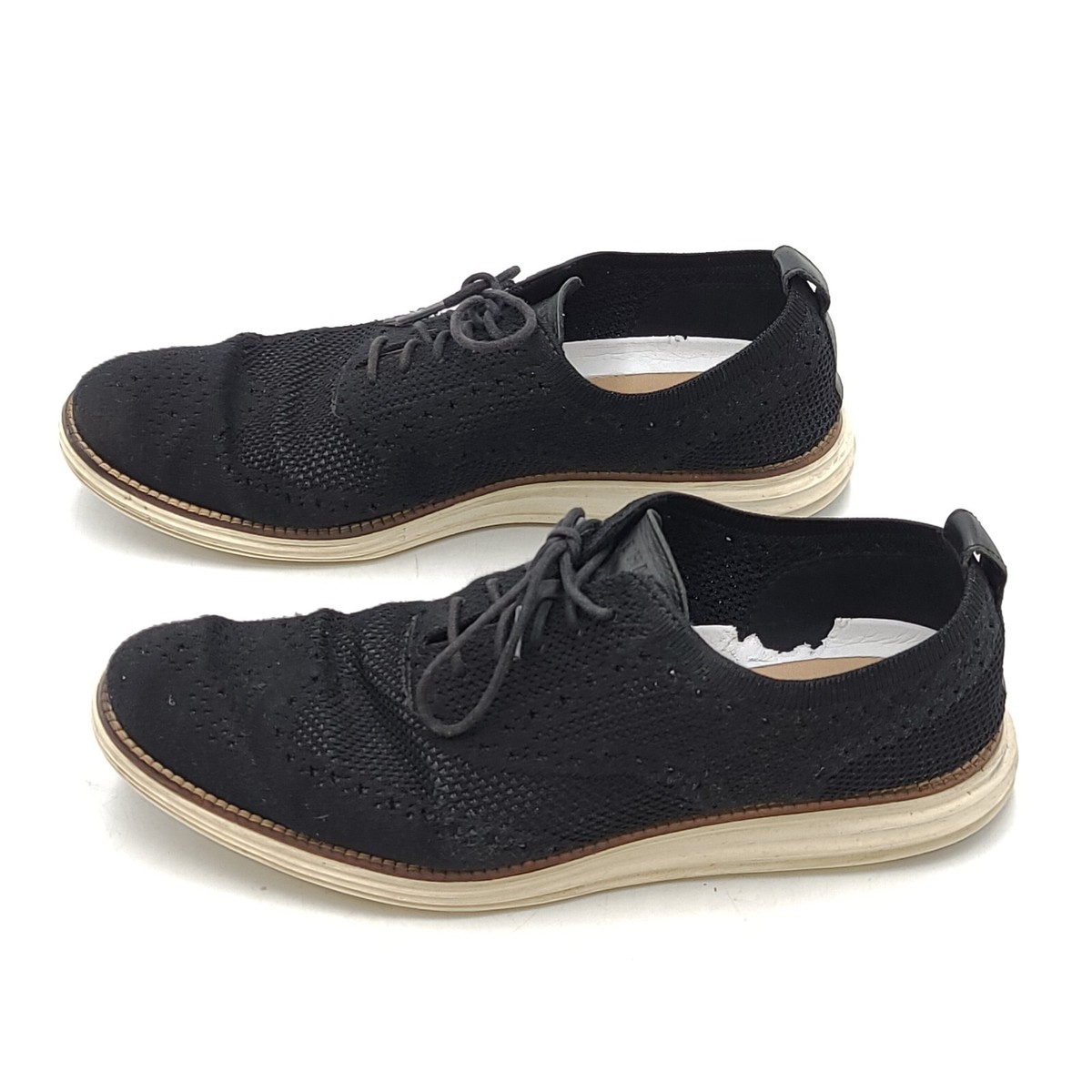 Cole Haan Mens Size 11.5 M OriginalGrand Wingtip Oxford C27959 Black Knit Shoes ØriginalGrand Wingtip Oxford-C27959-BLACK STITCHLITE™-IVORY  main image 3