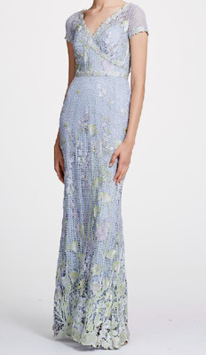 marchesa notte light blue dress