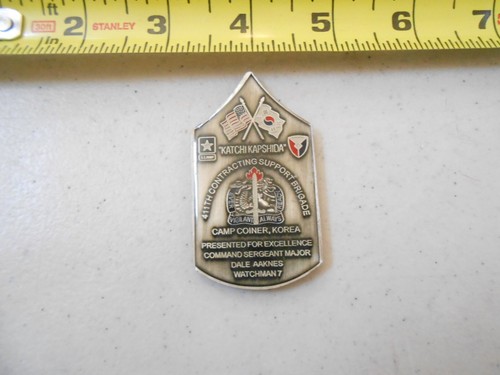 RARE CSM COMMAND SERGEANT MAJOR AAKNES CAMP COINER KOREA MILITARY CHALLENGE COIN - Picture 3 of 4