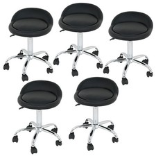 Spa Salon 5X Stool W/Back Rest Hydraulic Adjustable Height 5 Wheels 360 swivel
