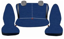 set coprisedili auto completo per toyota aygo in cotone blu/nero made in ita