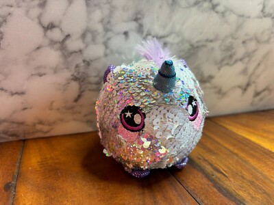 Squeezamals 2018 Sequined Glitter Unicorn Plush Toy Stuffed Animal 4'' x 4'' x 4''