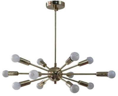 Mid Century Brass Sputnik chandelier Fixture 12 Arms Classic Royal Polish Light