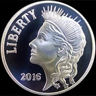 2016 LIBERTY'S LEGACY Silver Proof round./Heidi Wastweet /Gary Marks. "Sold Out"