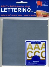 BECC Silver Vinyl Lettering & Numbers 2mm-25mm Model Boats RC Cars Diecast Slot