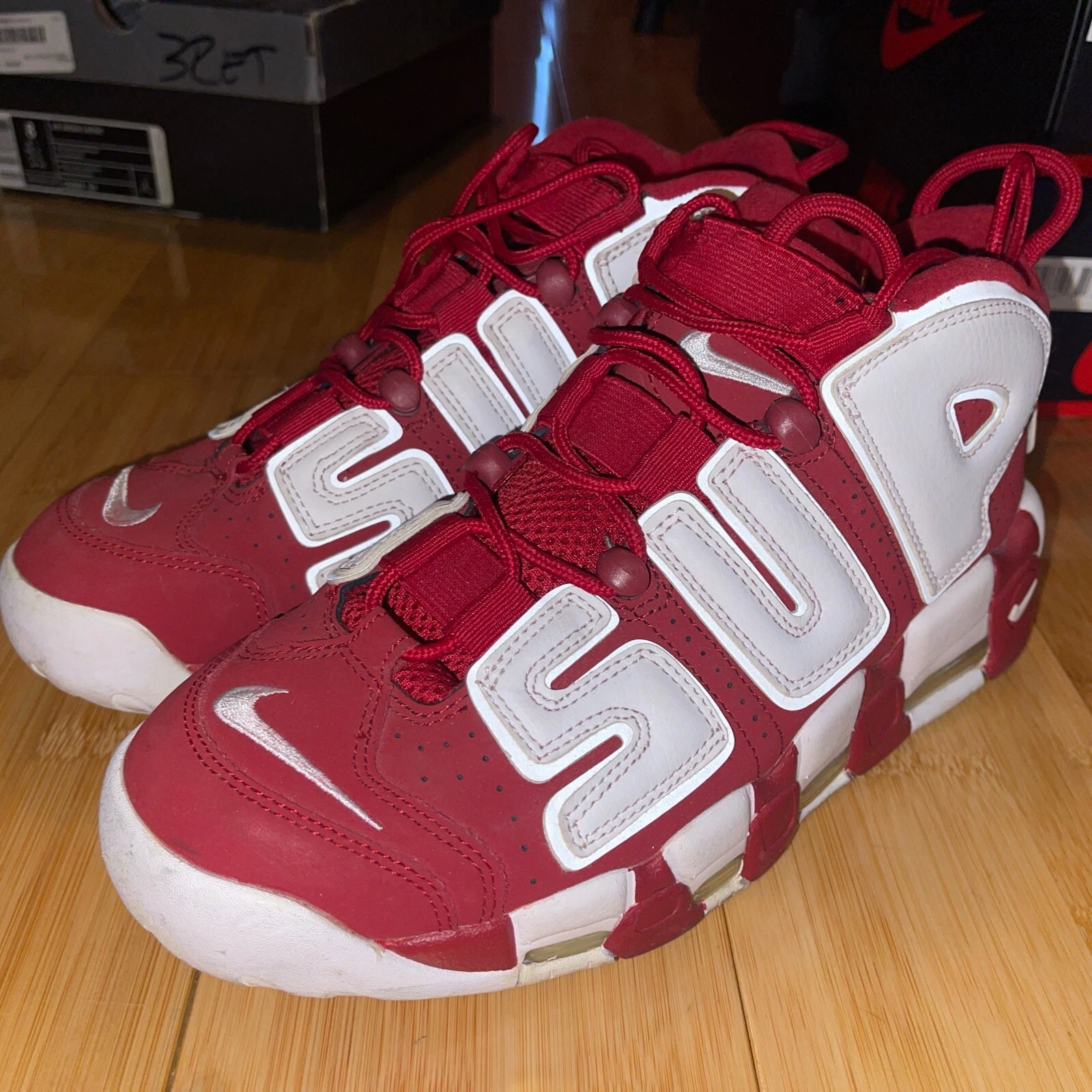 NIKE AIR MORE UPTEMPO SUPREME SUPTEMPO ROUGE Taille 8,5