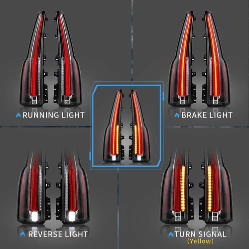 VLAND For 2015-2020 GMC Yukon Cadillac (Escalade Style) Tail Lights Rear Lamps - Picture 7 of 10