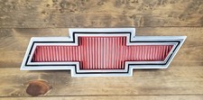 Chevy Red Bowtie Emblem Flat Steel Sign Large 32 X 9