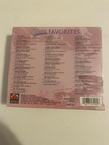 Opera Favorites3-CDVerdi~Rossini~Mozart~Saint-SaensBizet~Puccini~Ponchielli NEW - Imagen 2 de 2