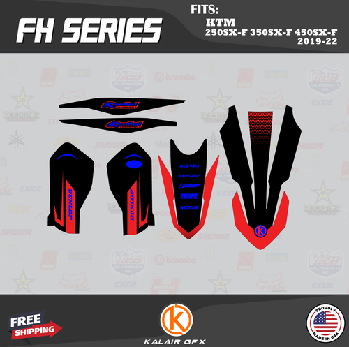 Graphics Kit for KTM 250SX-F 350SX-F 450SX-F (2019-2022) Fh - RED - Picture 4 of 6