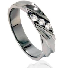 Diamond Ring 14K Black Gold