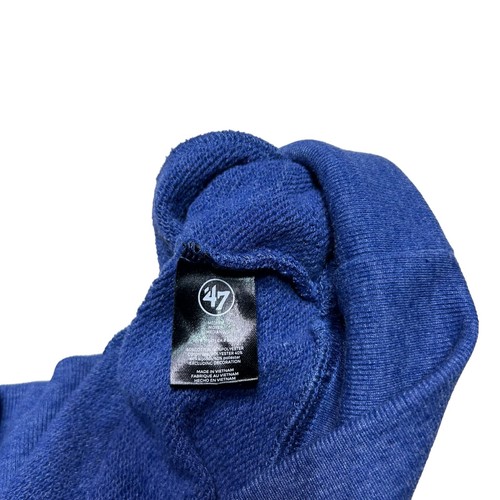 47 Brand Kansas Jayhawks Henley Sweatshirt Adult Medium Blue Snap Fleece - Picture 8 of 8