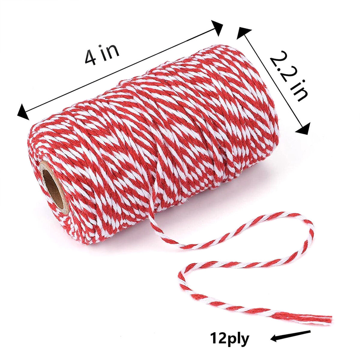 Red and White Rope Strong Twine Christmas Packing String For DIY