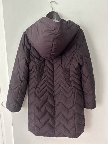 Tahari Women’s Purple Long Hooded Quilted Down Puffer Jacket Size M - Picture 12 of 15