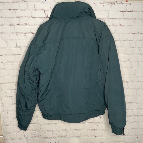 VTG The North Face Men Size M Green/Teal Pockets Full Zip Winter Puffer Jacket - Picture 7 of 7