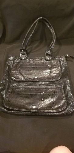  Süße schwarze Beuteltasche/Geldbörse mit Schlangenimitat gebraucht, in einwandfreiem Zustand - Bild 1 von 9