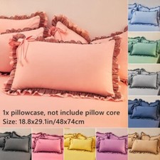 1X Bowknot Ruffle Frill Pillow Case Covers Pillowcase Bedding Home Decor Modern