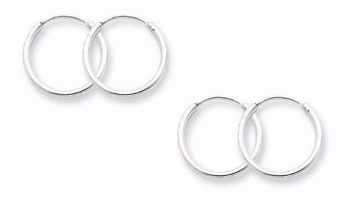 2 Pairs Set Super Small Mini Hoop Earrings Sterling Silver 925 USA Seller 10mm - 第 1/5 張圖片