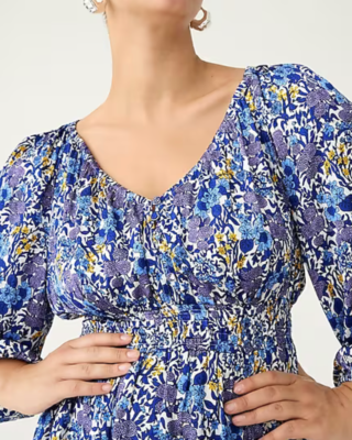 midi dress top Women's Lexi Short Sleeve Fit & Flare Midi Dress | Blue