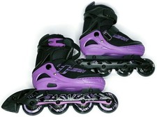 Papaison In-line Skates Kids Small 7.5 - 8.5 Light Up Wheels Purple Adjustable