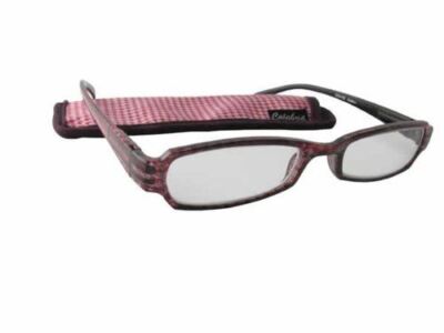 Calabria 758 Reading Glasses&Matching Chamois Case Spring Hinge Red +0.50
