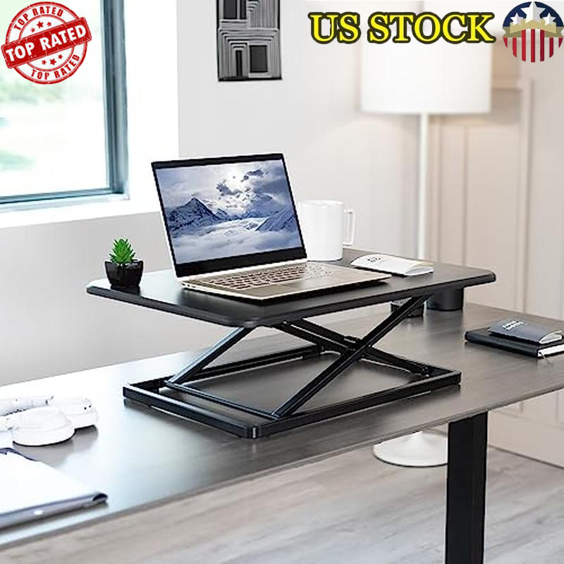 Compact Height Adjustable Sit Stand Desk Riser for Monitor and Laptop-image