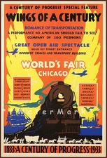 World's Fair Chicago 1934 Wings Of A Century Vintage Poster Print Transportation