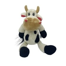 Great American Toy Company Plush Cow Bull Stuffed Animal White Black 14  