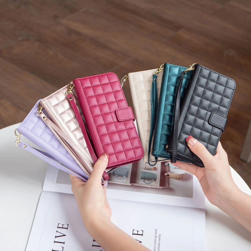 Grid PU Leather Phone Case For Honor 90 200 X9B X8B X7B 100 X6A Magic 6 Lite X7A - Image 2 of 4