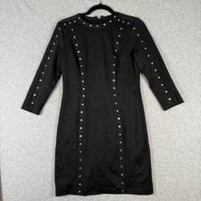 Michael Michael Kors Womens Size 4 Mini Shift Dress Black Studded Lined