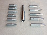 Bit- Satz 12 Tlg. Set Magnet- Bithalter Ph Pz Schlitz Sortiment Cv-Stahl