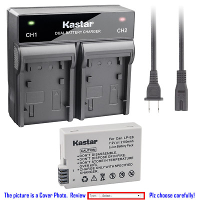 Kastar Battery Fast Dual Charger for Canon LP-E8 LC-E8 & Canon EOS 600D Camera