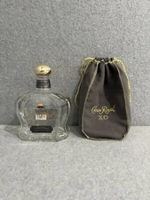 Crown Royal XO Bottle & Bag 750 ML Gray Empty