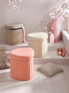 heine home Hocker mit abnehmbarem Deckel und viel Stauraum ecru NEU