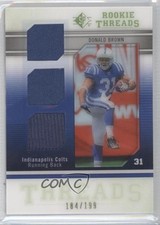 2009 SP Threads Rookie Threads Triple Swatch 184/199 Donald Brown #RT-DB 0f3