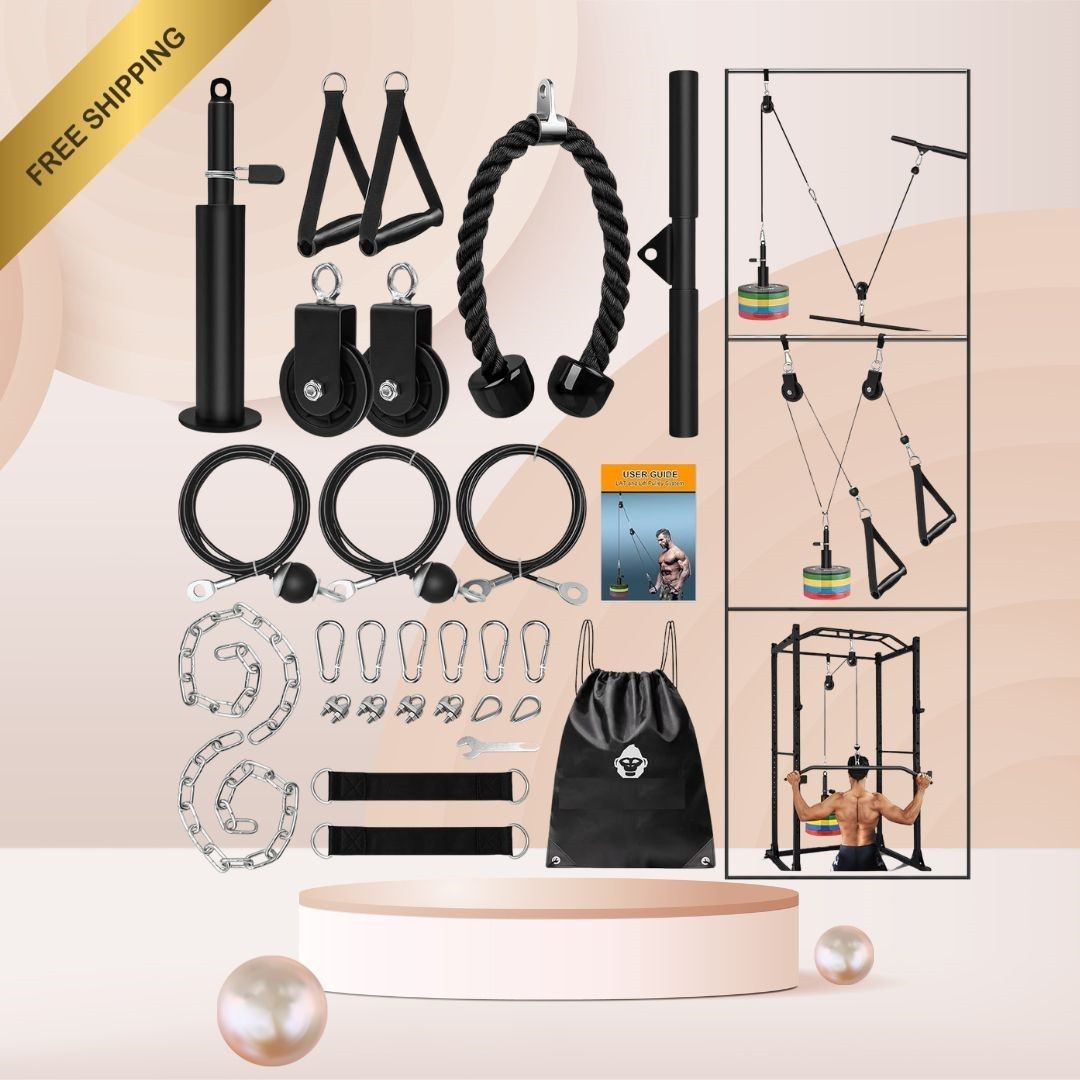 Weight Cable Pulley System for Home Gym, LAT Pulldown, Biceps & Triceps