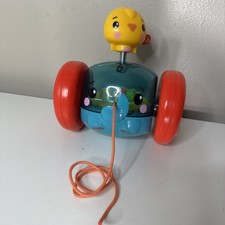 Fisher-Price Pull Along Elephant Rattle Flappy Ears Infant Toy Works Great