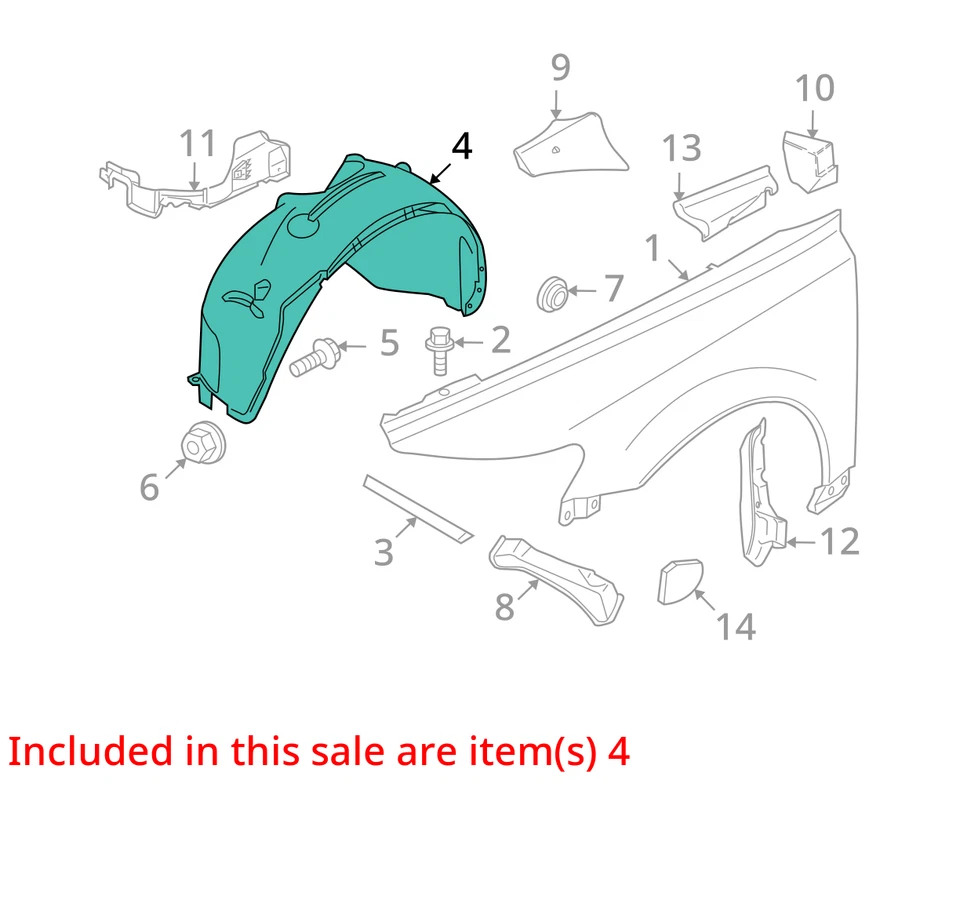 Guardabarros delantero derecho Volvo C70 06-12 OEM 31323190 GENUINO Foto 3 de 4