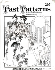 Past Patterns 207 Misses 1897 Side Closing Bodices Sewing Pattern Uncut 8-20