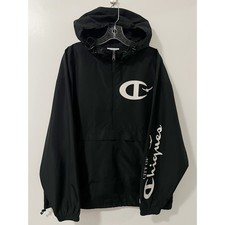 Champion Mens Anorak Windbreaker Jacket Black City of Chiques XL