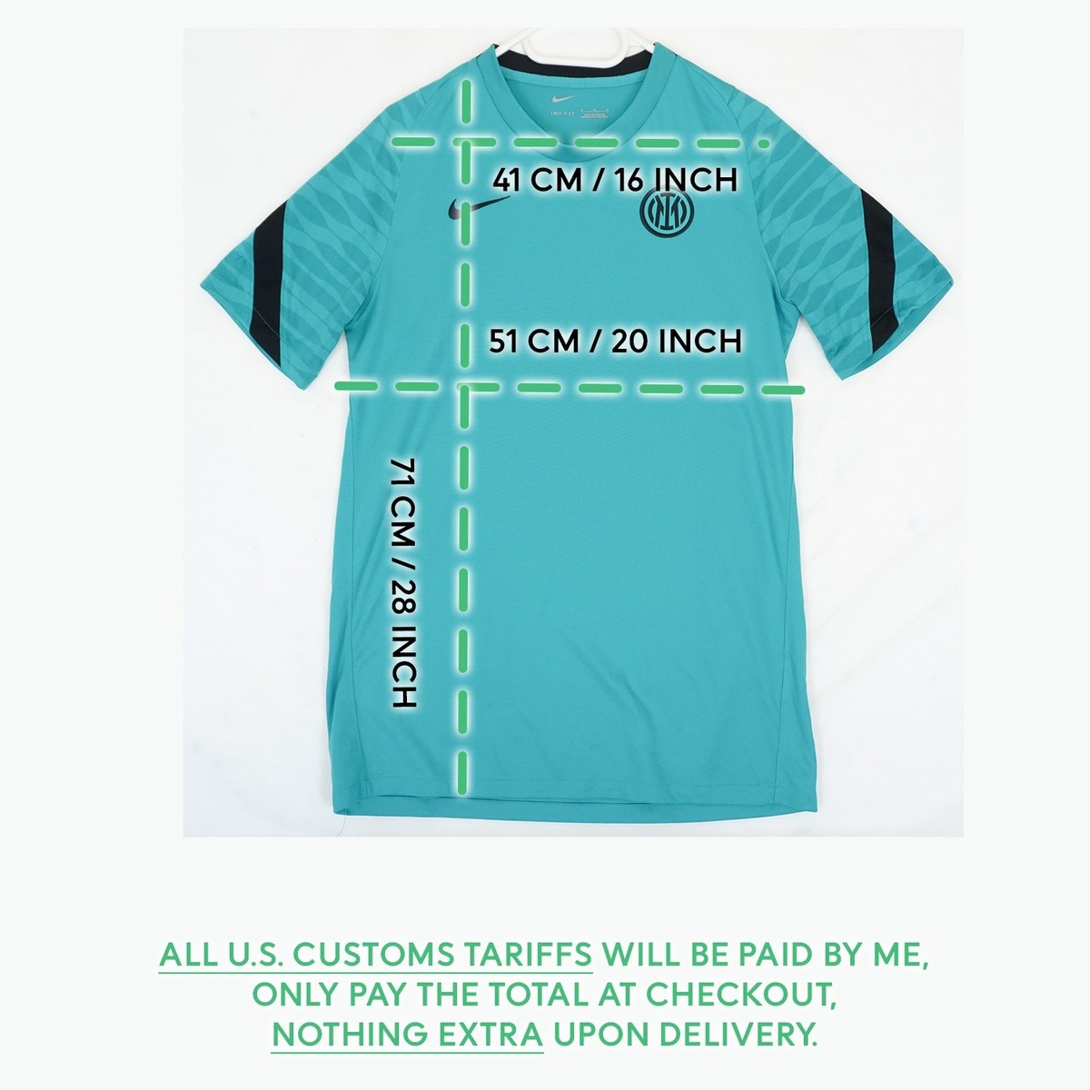 Nike Inter Milan Turquoise Blue Soccer Jersey Men's M | eBay
